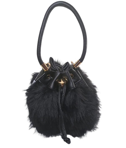 Bucket Bag Faux Fur with Shoulder Strap - MS-8394 - Stile Donna Bags