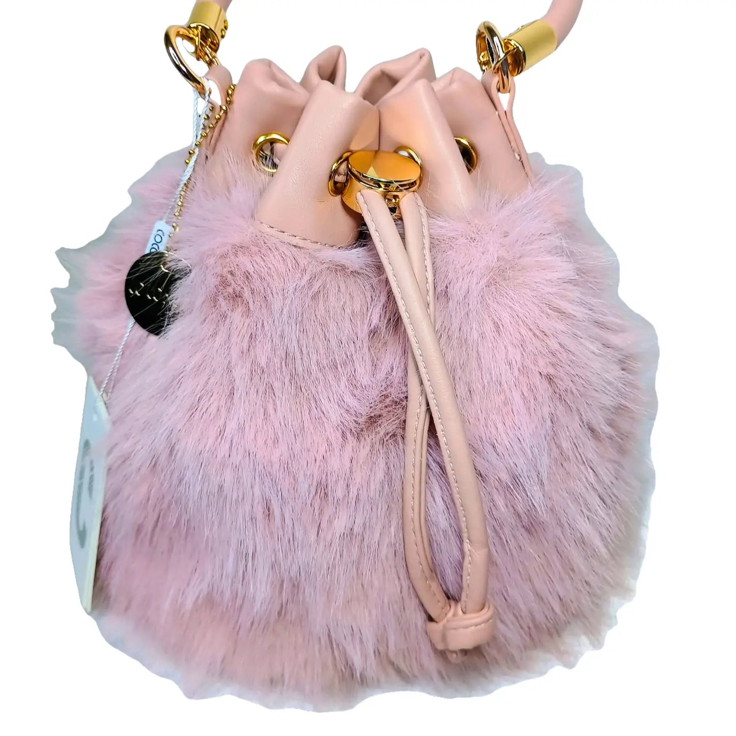 Bucket Bag Faux Fur with Shoulder Strap - MS-8394 - Stile Donna Bags