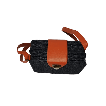 Black Woven Box Bag - MS-8958 - Stile Donna Bags