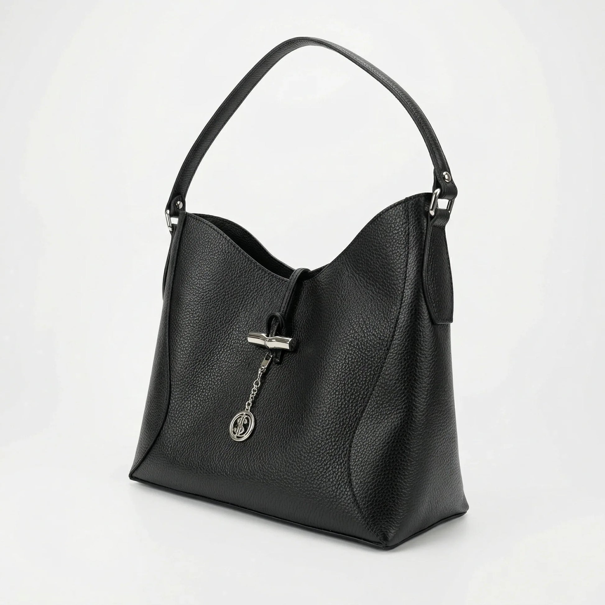 Borsa a Tracolla Lorenza in Vera Pelle Grande Capiente | Vista laterale | vera pelle