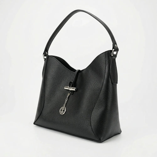 Borsa a Tracolla Lorenza in Vera Pelle Grande Capiente | Vista laterale | vera pelle