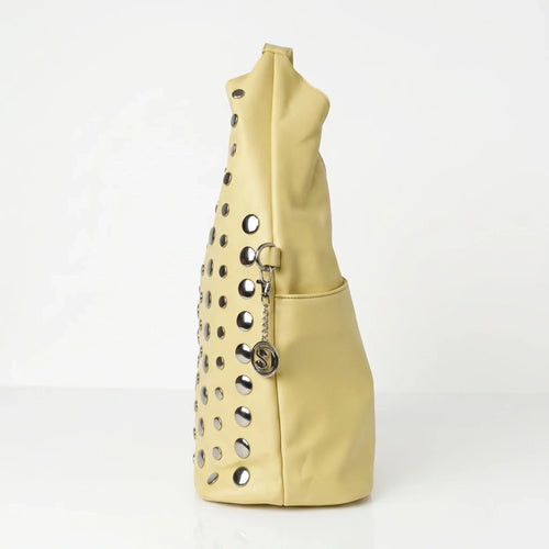 Borsa Grande Con Tracolla Regolabile Silver Dot Stile Mod… | Dettaglio manico | ecopelle | Giallo