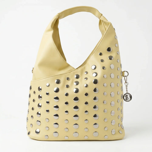 Borsa Grande Con Tracolla Regolabile Silver Dot Stile Mod… | Vista laterale | ecopelle | Giallo