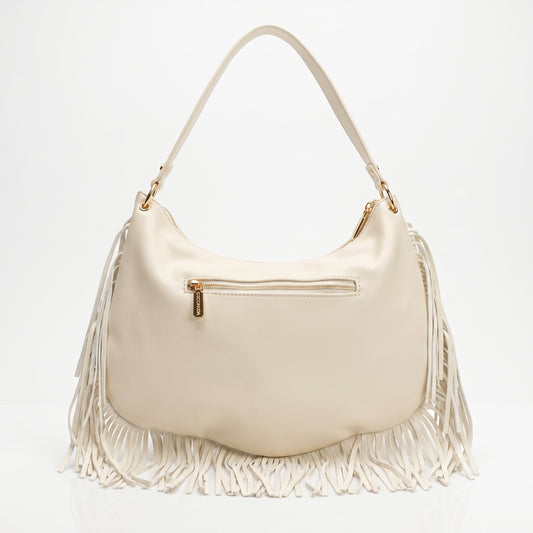 Borsa a tracolla Coconuda Lux con frange e dettagli dorati. by Stile Donna Bags