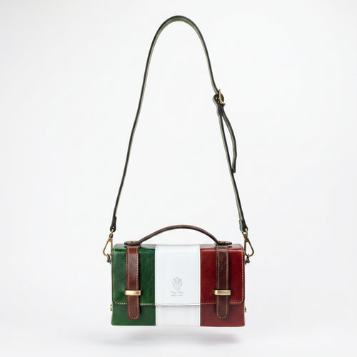 Mini Borsa Brick in Vera Pelle Con Chiusura Magnetica Per… | Dettaglio manico | vera pelle