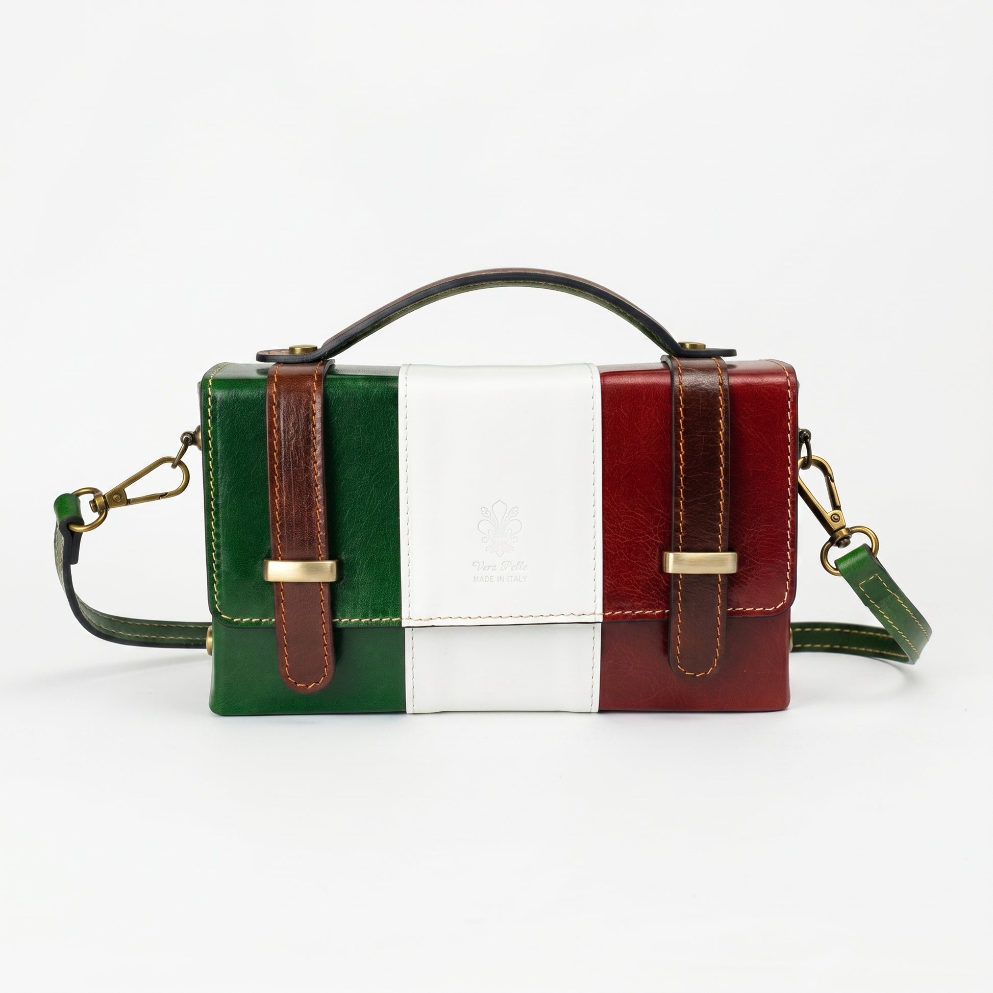 Mini Borsa Brick in Vera Pelle Con Chiusura Magnetica Per… | Vista posteriore | vera pelle