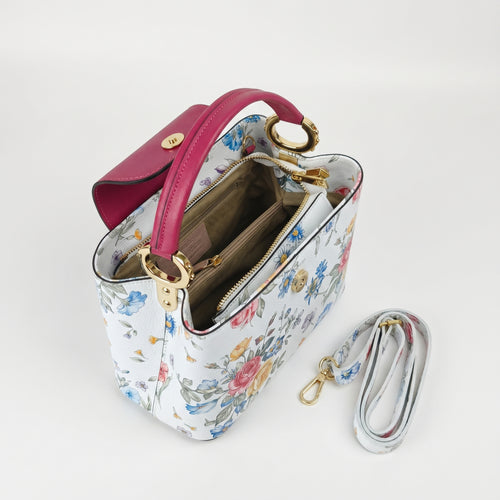 Borsa a Tracolla Rimovibile in Vera Pelle per Donne | Dettaglio manico | vera pelle | Rosa