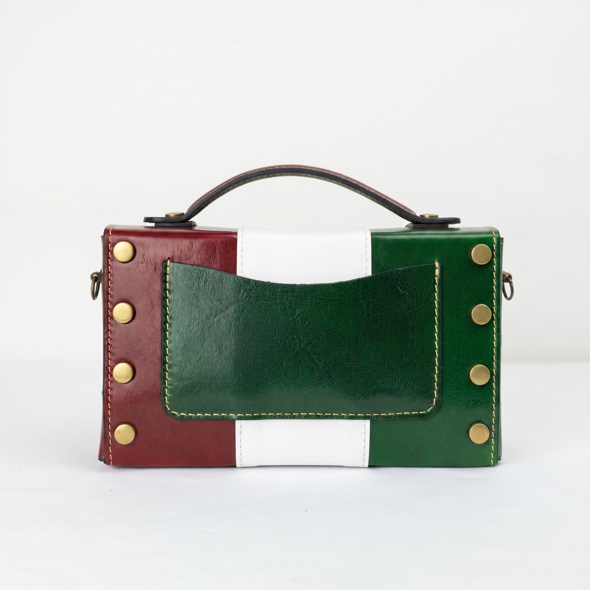 Mini Borsa Brick in Vera Pelle Con Chiusura Magnetica Per… | Interno e tasche | vera pelle