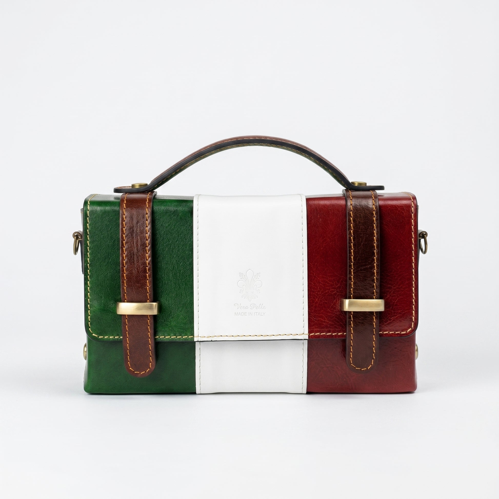 Mini Borsa Brick in Vera Pelle Con Chiusura Magnetica Per… | Vista frontale | vera pelle