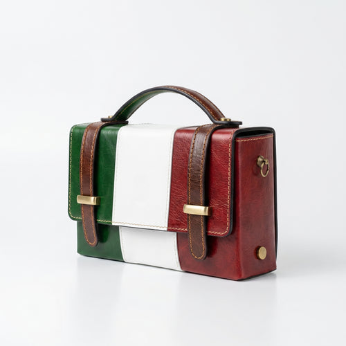Mini Borsa Brick in Vera Pelle Con Chiusura Magnetica Per… | Vista laterale | vera pelle