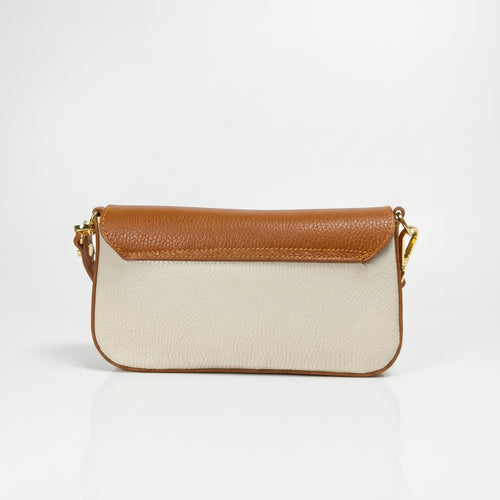 Monica Borsa Vera Pelle Con Tracolla Magnetica | Insieme con accessori | vera pelle | Bianco