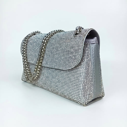 MS Pochette Strass MS-4654 Cristallo Dorato Esterno Vetro al Piombo Interno Microfibra Antistrappo Chiusura Magnetica by Stile Donna Bags