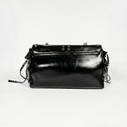 Rock Star Borsa a Patta in Ecopelle con Borchie Argentate Tracolla a Catena - Stile Donna Bags