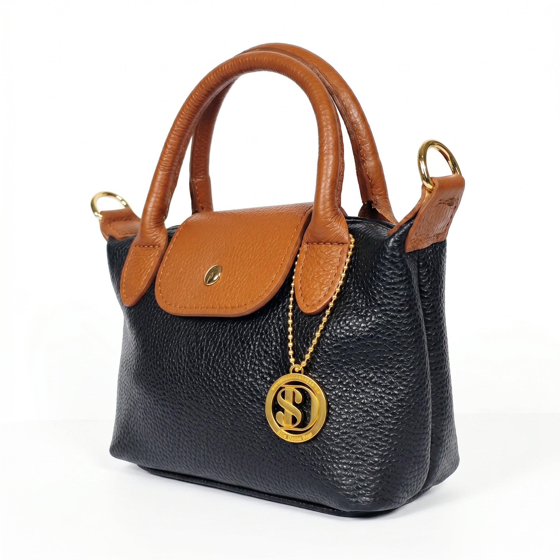 Venis mini borsa mano bicolore vera pelle – vista 7