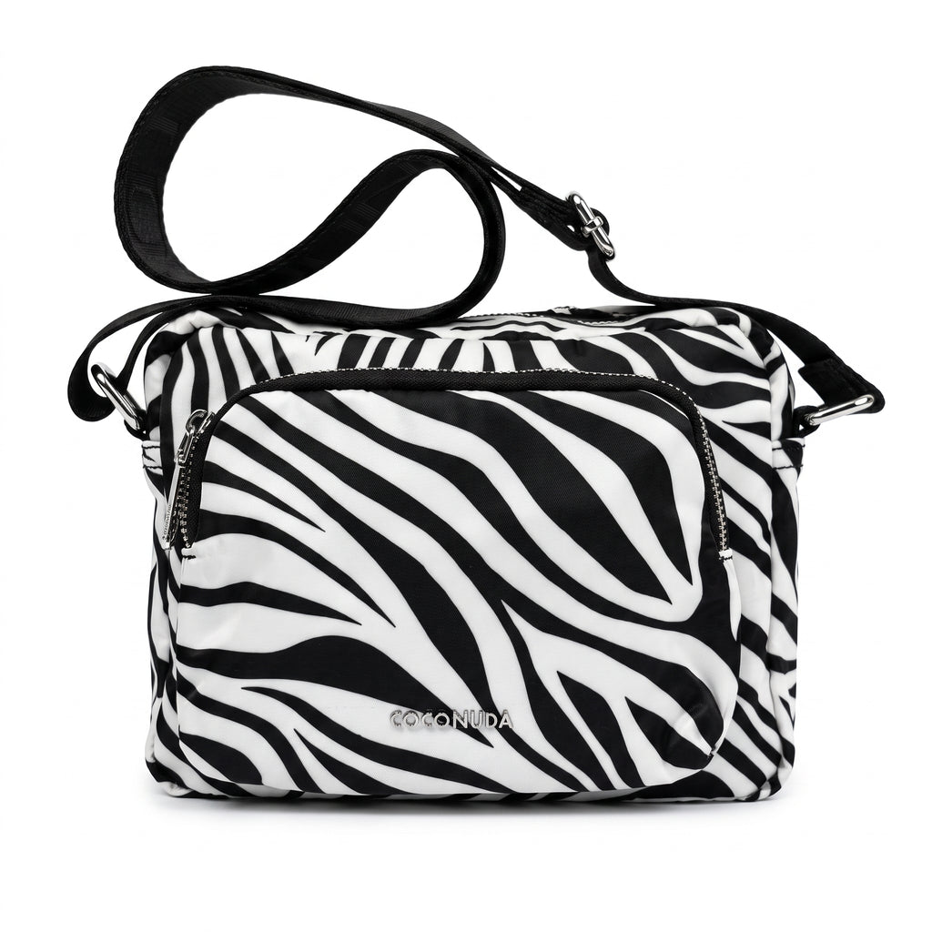 Coconuda Zebra-Nylon-Tasche mit Animalier-Print