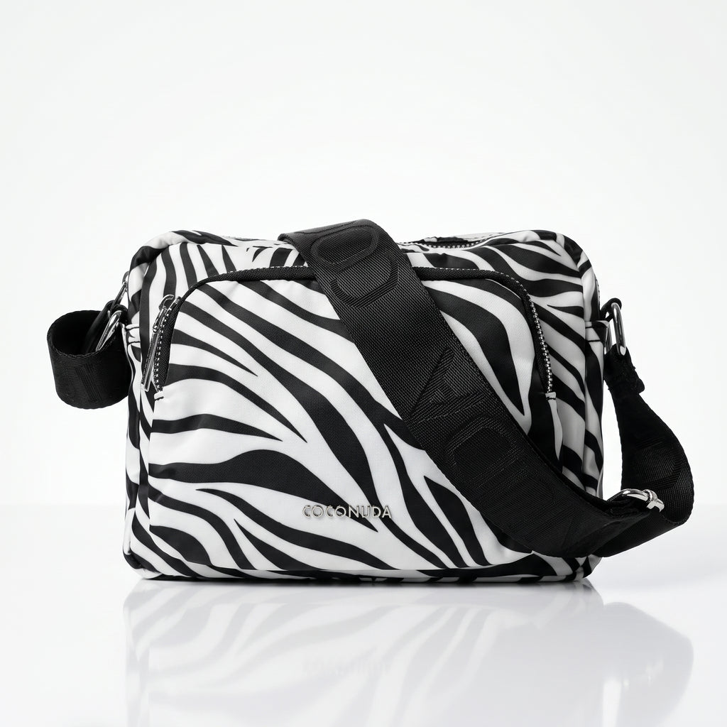 Coconuda Zebra-Nylon-Tasche mit Animalier-Print