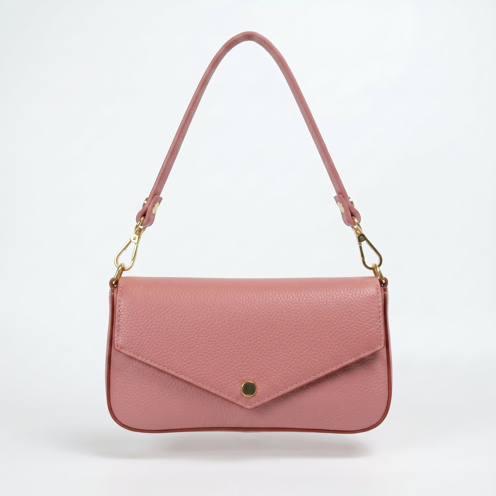 Monica Borsa Vera Pelle Con Tracolla Magnetica | Dettaglio esterno | vera pelle | Rosa