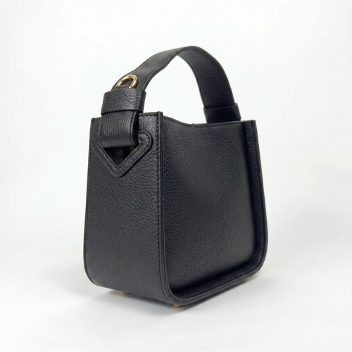 Holo Borsa In Vera Pelle | Dettaglio manico | vera pelle | Nero
