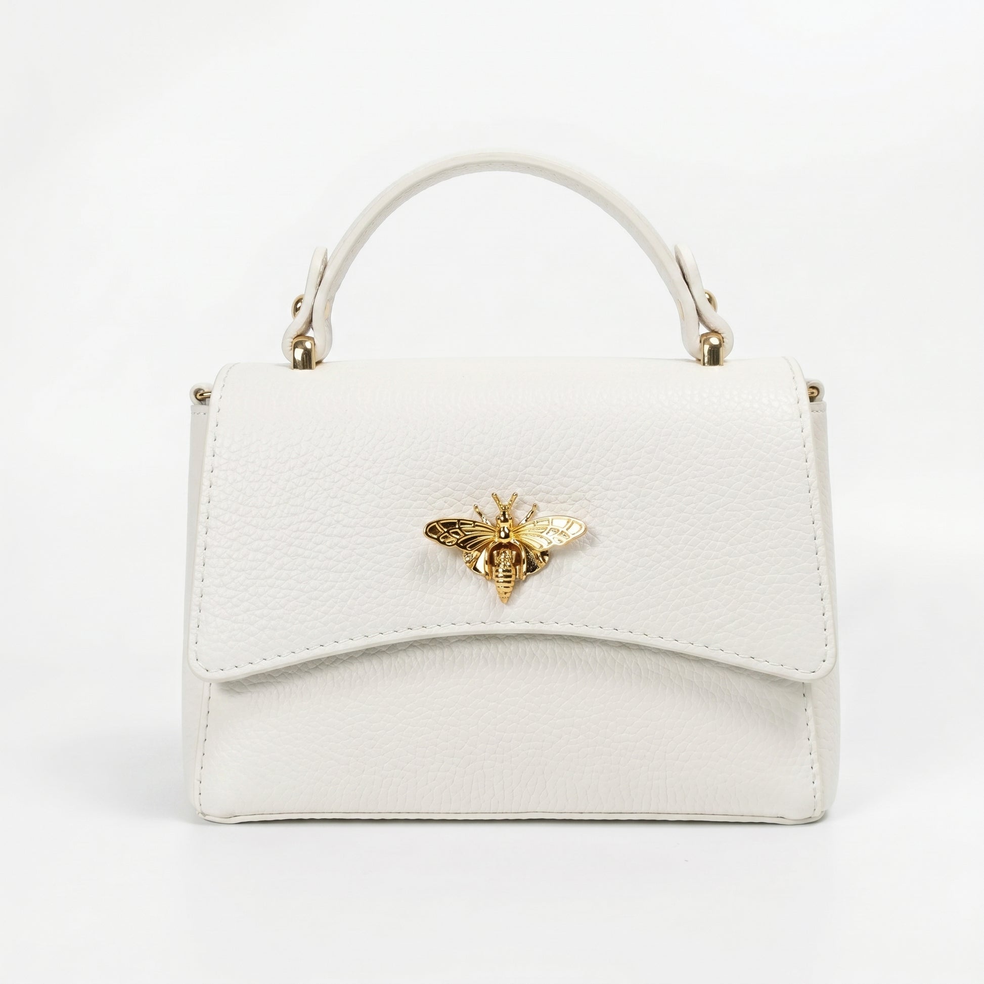 Borsa a Farfalla Mini Vera Pelle | Dettaglio esterno | vera pelle | Bianco
