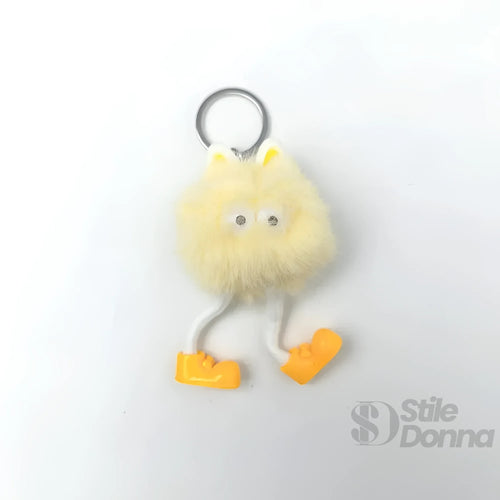 charm-per-borsa-personaggio-pom-ciondolo-portachiavi-pompon-soffice-753 - Stile Donna Bags