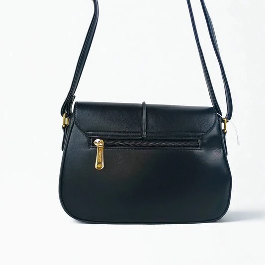 Charro Black Leather Flap Bag - MS-5944 - Stile Donna Bags
