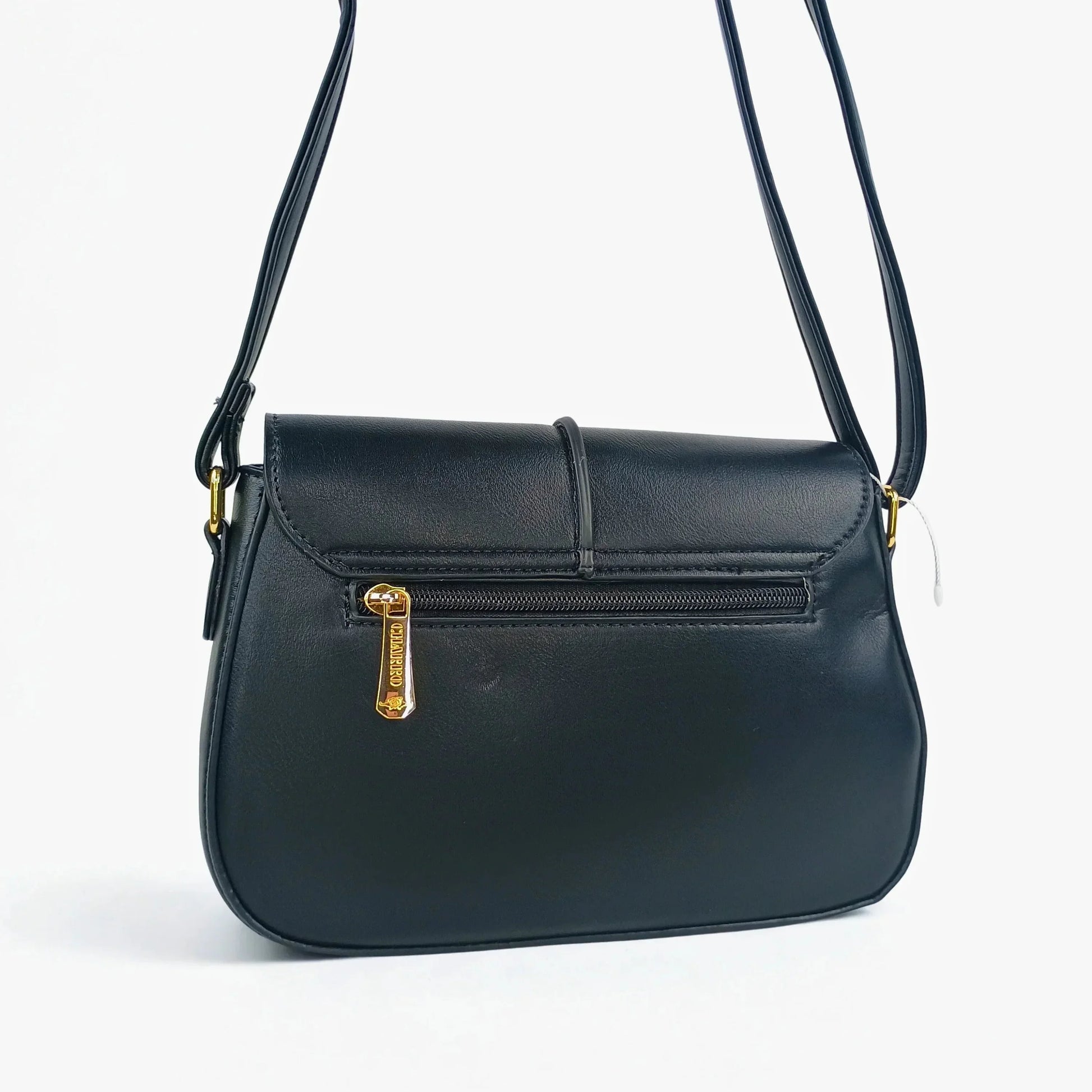 Charro Black Leather Flap Bag - MS-5944 - Stile Donna Bags