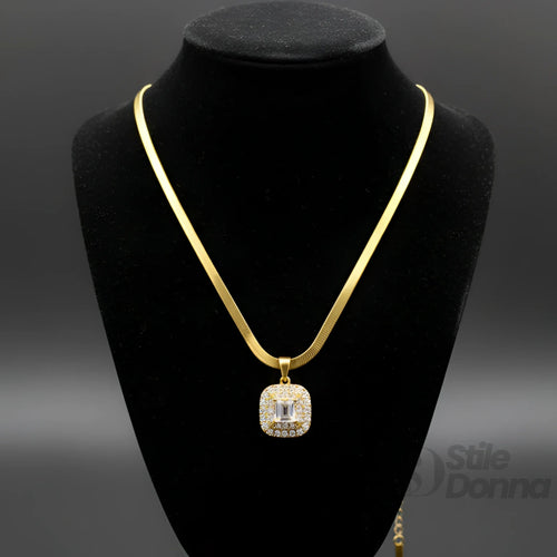 collana-con-pendente-iniziale-herringbone-in-oro-catena-serpente-337 - Stile Donna Bags