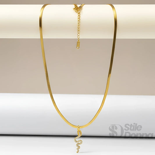 collana-minimalista-con-ciondolo-serpente-di-cristallo-catena-973 - Stile Donna Bags
