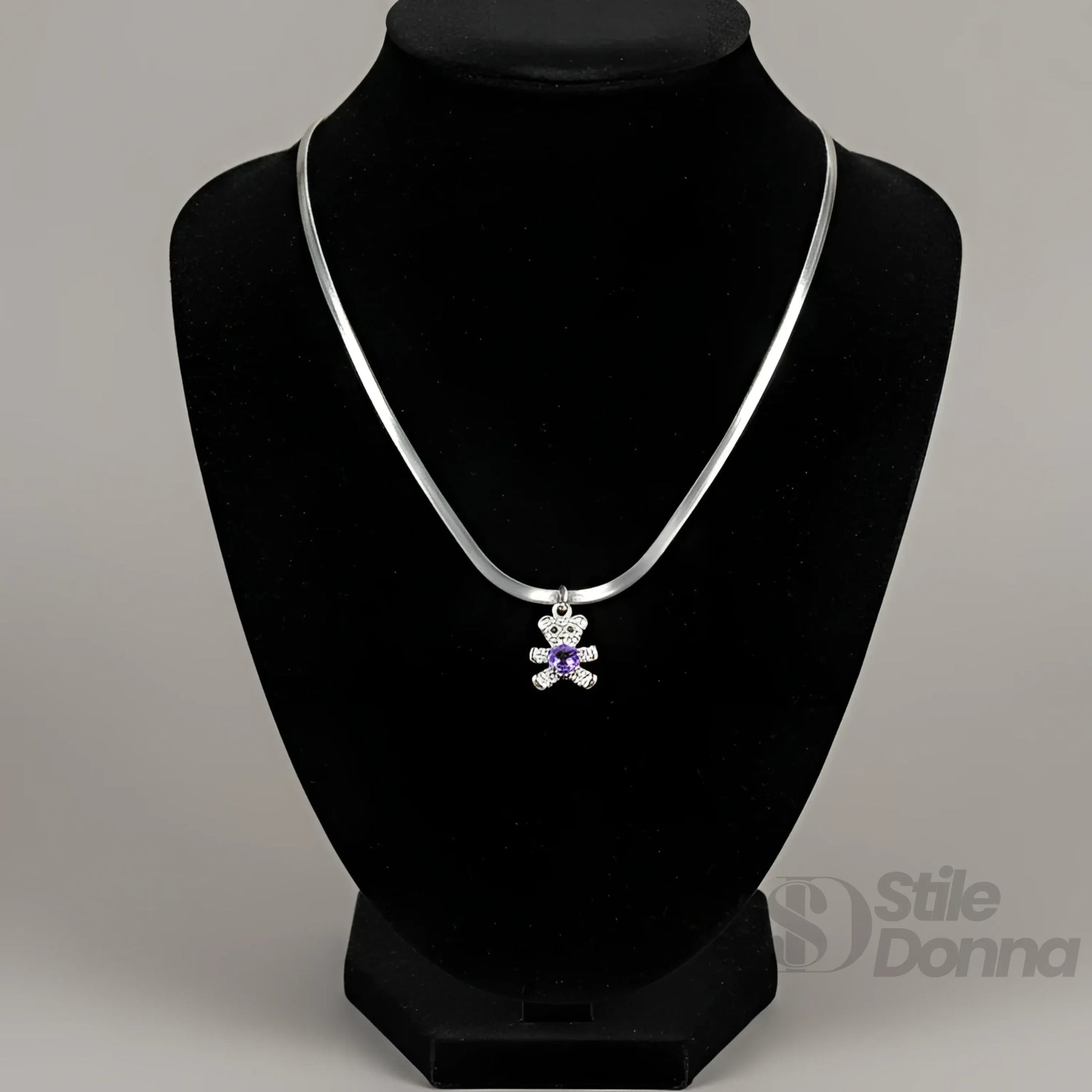 collana-sweetheart-con-ciondolo-orsetto-catena-serpente-100 - Stile Donna Bags
