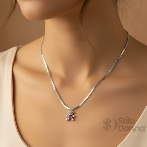 collana-sweetheart-con-ciondolo-orsetto-catena-serpente-223 - Stile Donna Bags