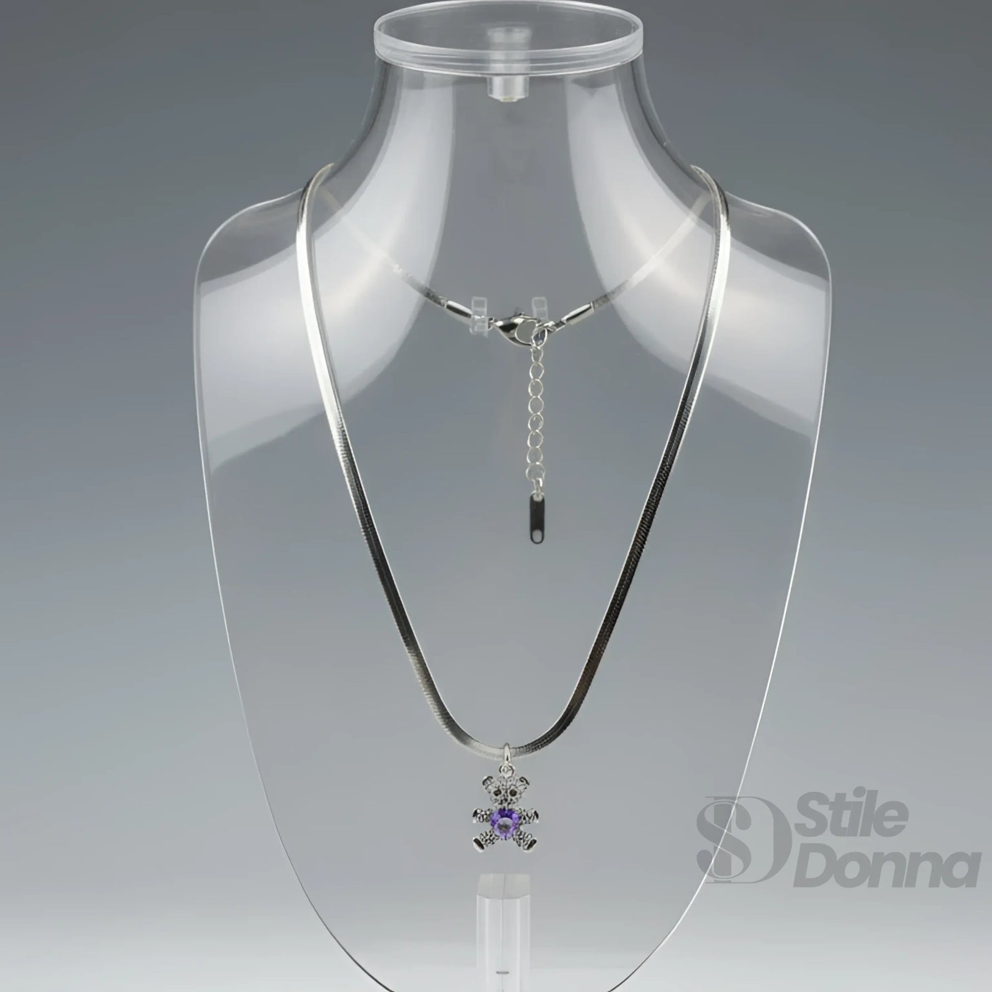 collana-sweetheart-con-ciondolo-orsetto-catena-serpente-225 - Stile Donna Bags