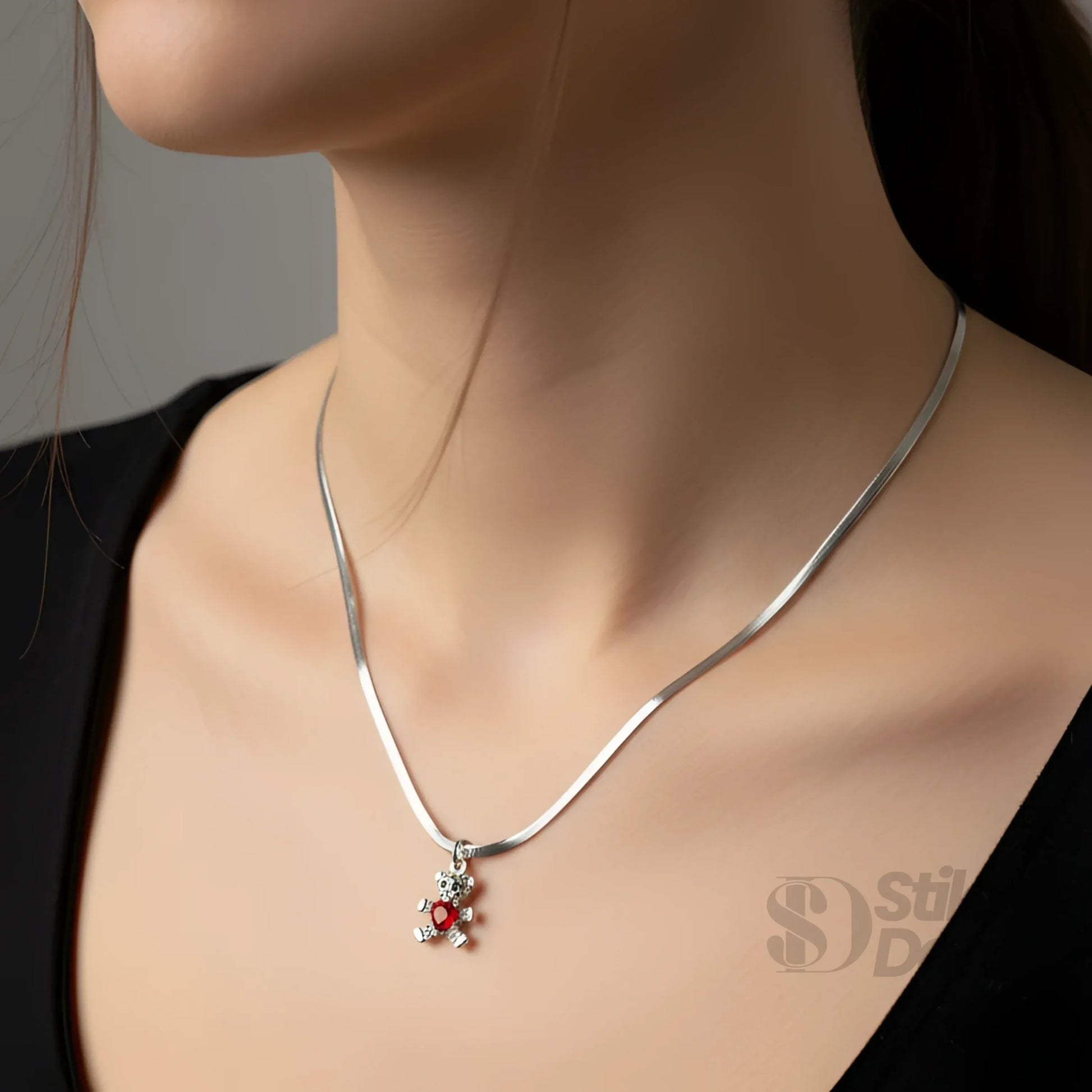 collana-sweetheart-con-ciondolo-orsetto-catena-serpente-643 - Stile Donna Bags
