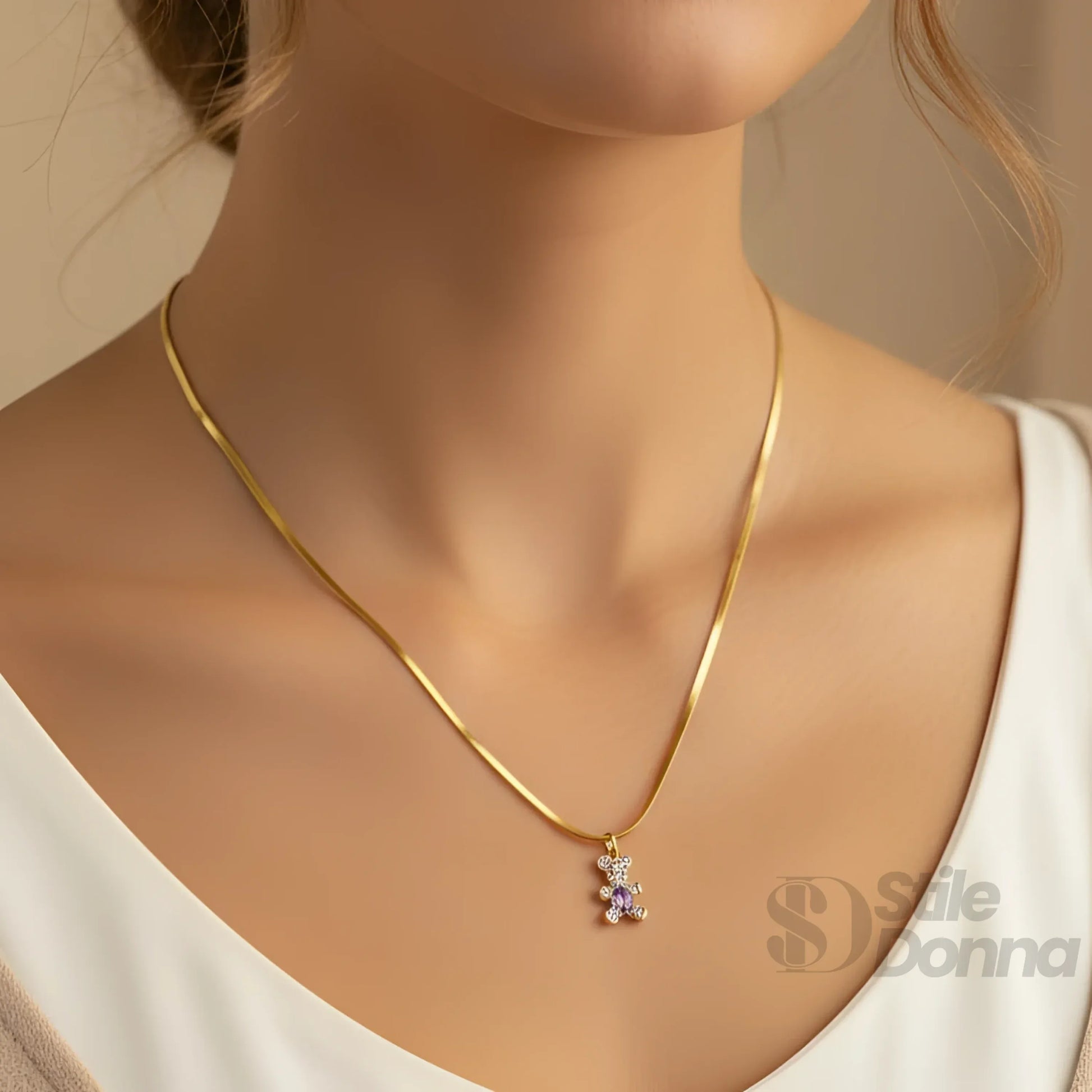 collana-sweetheart-con-ciondolo-orsetto-catena-serpente-864 - Stile Donna Bags