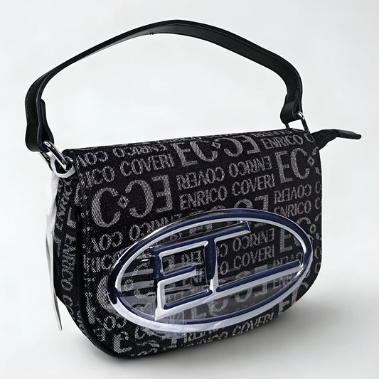 Handbag with Enrico Coveri logo on a white background