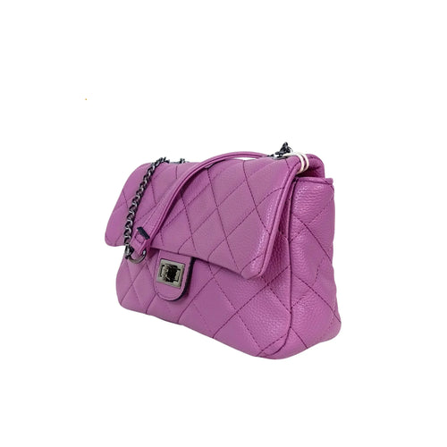 Crossbody Bag in Leather - chain strap MS-5777 - Stile Donna Bags