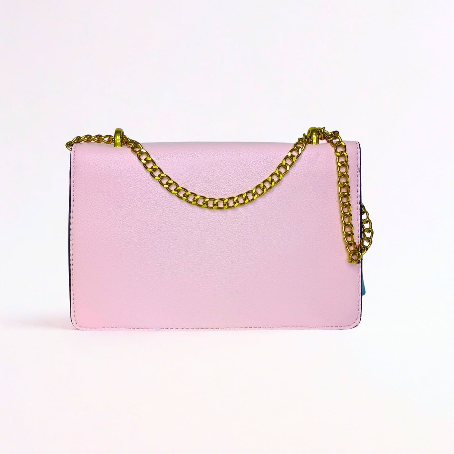 women’s Flap Bag in Leather color Pink - Crossbody bag