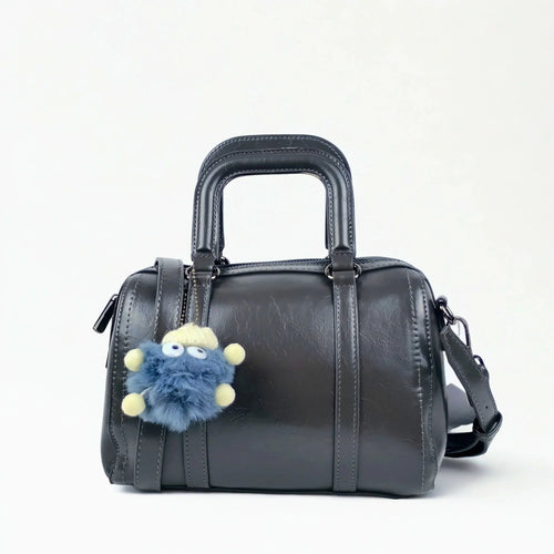 Dark Gray Faux Leather Handbag MS-1283 - Stile Donna Bags