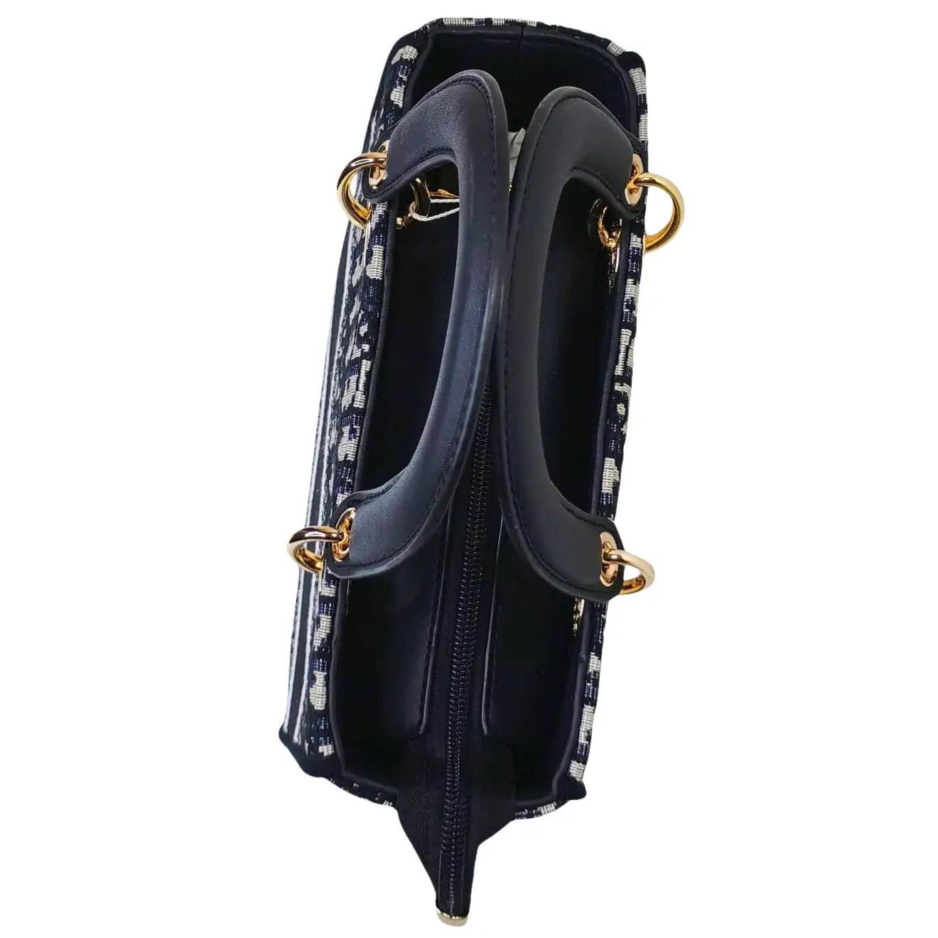Navy and White Large Capacity Satchel Bag - Stile Donna Bags