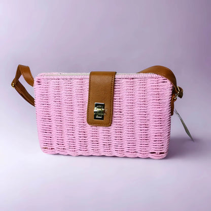 Shoulder Bag - Pink Woven - MS-5256 - Stile Donna Bags
