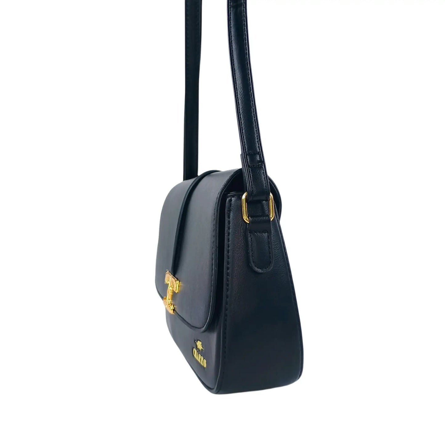 Flap Bag - Charro Black Leather - MS-1945 - Stile Donna Bags