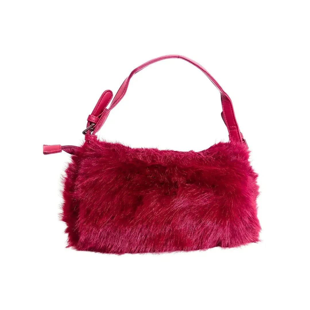Fur handbag with leather handle MS-6440 - Stile Donna Bags