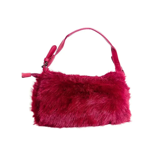 Fur handbag with leather handle MS-6440 - Stile Donna Bags