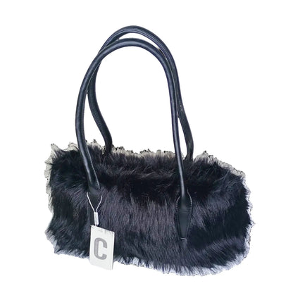 Fur Leather Handbag - MS-7158 - Stile Donna Bags