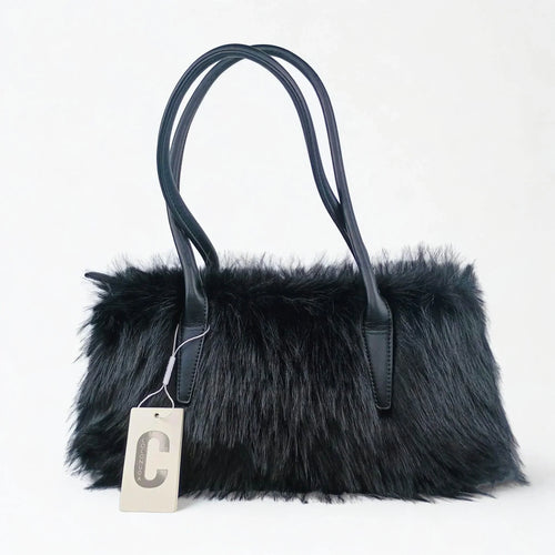 Fur Leather Handbag - MS-7158 - Stile Donna Bags