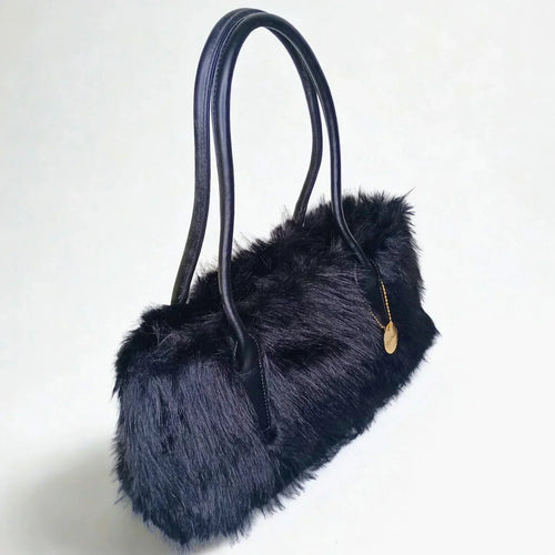 Fur Leather Handbag - MS-7158 - Stile Donna Bags