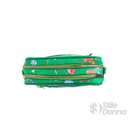 Borsa A Tracolla Stampa Fiori Verdi In Tessuto Resistente… | Interno e tasche | ecopelle | Verde