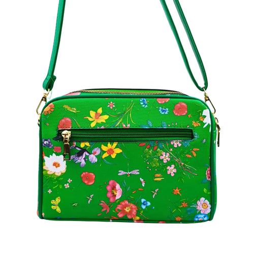Green Flower Print crossbody bag - MS-1756 - Stile Donna Bags