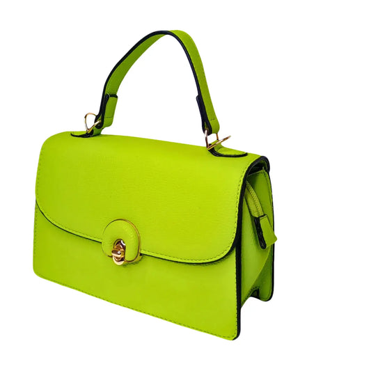 Green Mini Leather Handbag - MS-8647 - Stile Donna Bags