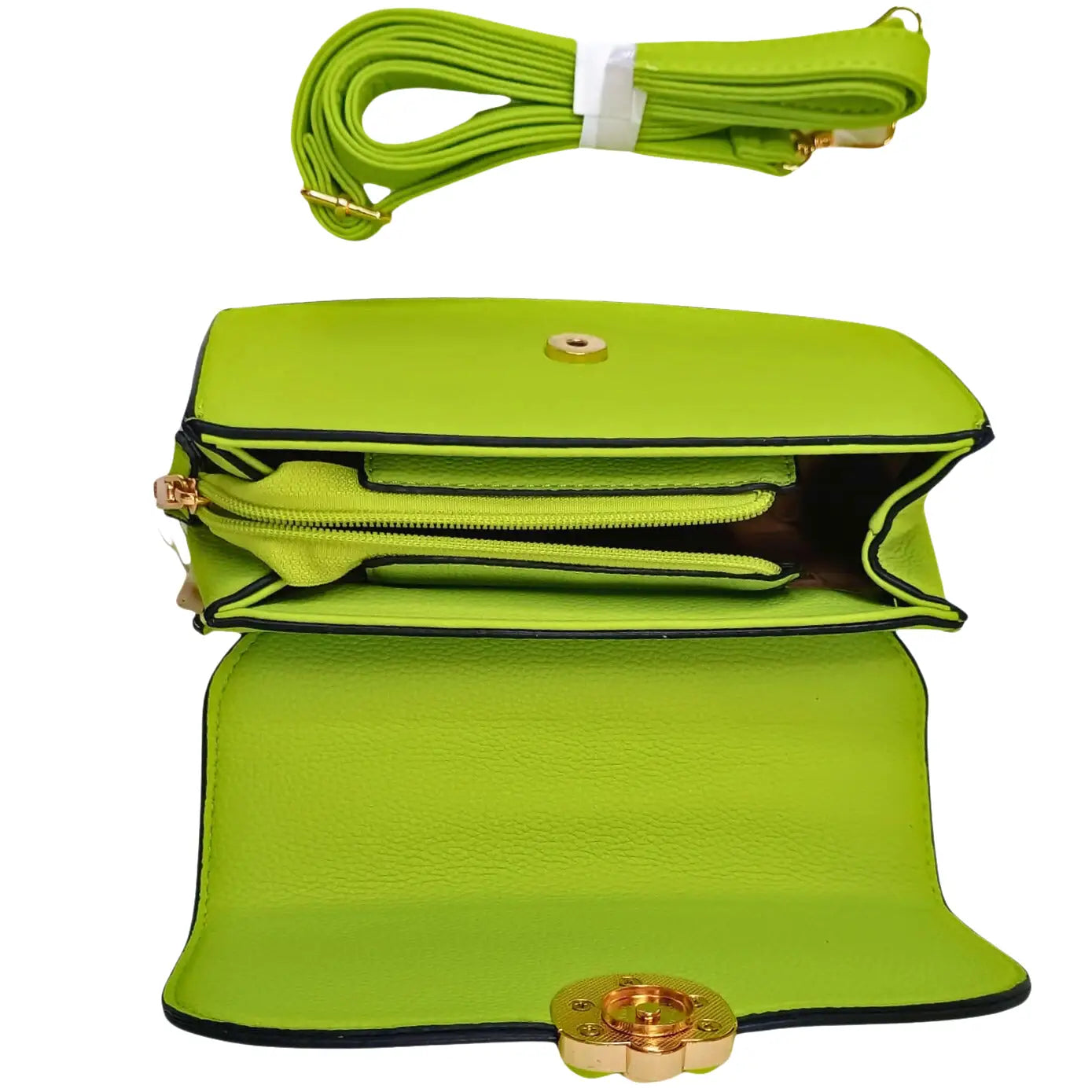 Green Mini Leather Handbag - MS-8647 - Stile Donna Bags