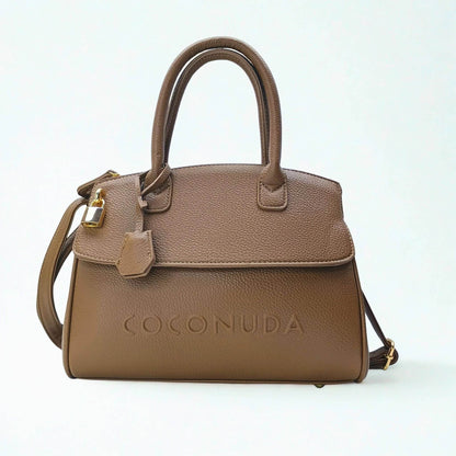 Leather Handbag with Detachable Shoulder Strap - MS-8345 - Stile Donna Bags